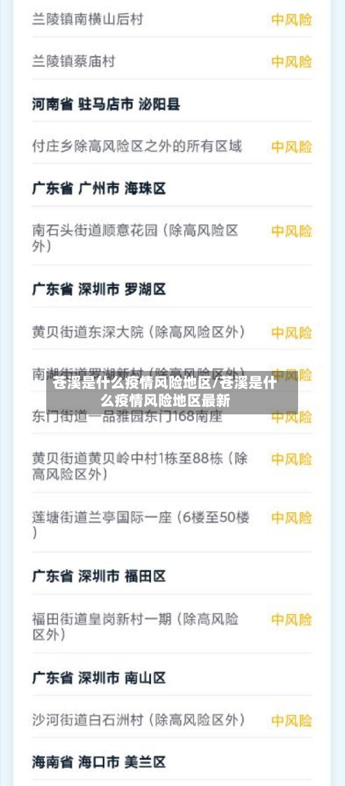 苍溪是什么疫情风险地区/苍溪是什么疫情风险地区最新