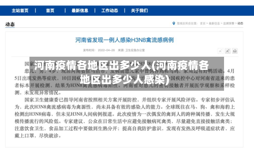 河南疫情各地区出多少人(河南疫情各地区出多少人感染)