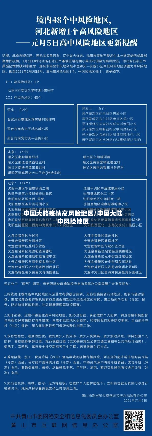 中国大路疫情高风险地区/中国大陆中风险地区