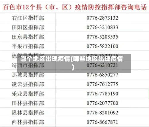 哪个地区出现疫情(哪些地区出现疫情)-第2张图片